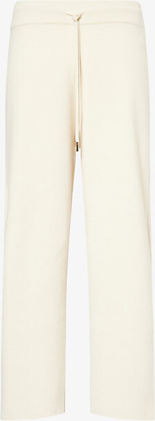 Moncler Womens Natural Brand-Patch Straight-Leg Wool and Cashmere Jogging Bottoms Xs