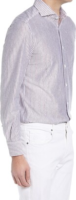 Corneliani Stripe Linen & Cotton Dress Shirt
