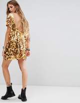 Thumbnail for your product : Motel Backless Dress In Disc Sequin