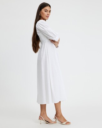 Glamorous Women's White Midi Dresses - Ladies Midi Dress