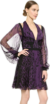 Thumbnail for your product : J. Mendel Long Sleeve Pleated Dress