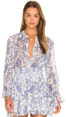 MILLY Womens Chain Print Buzios V-Neck Italian Jersey Cover-Up Tunic 