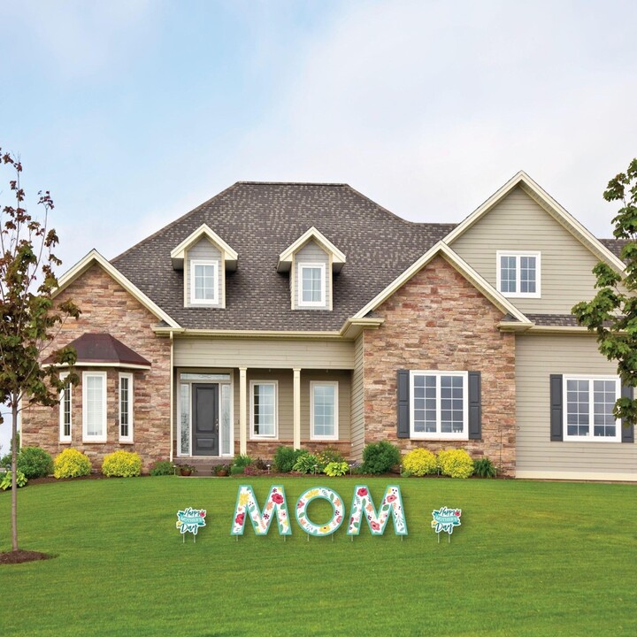 Big Dot of Happiness Colorful Floral Happy Mother's Day Yard Sign