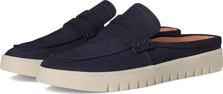 Vionic Uptown Mule 2 Women's Flat Shoes Navy : 7 W Leather