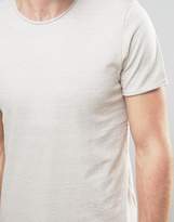 Thumbnail for your product : Selected T-Shirt with Raw Hem in Marl Stripe