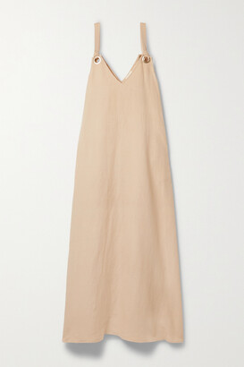 L'Agence Vivi Linen-blend Maxi Dress - Sand