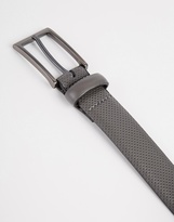 Thumbnail for your product : ASOS Smart Belt In Grey Faux Leather With Perforation