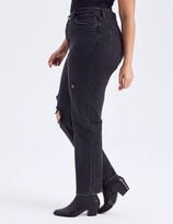 Thumbnail for your product : Abercrombie & Fitch Curve Love High Rise Dad Jeans (Black Destroy) Women's Jeans