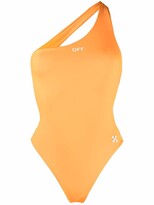 Thumbnail for your product : Off-White Logo-Print One-Shoulder Swimsuit