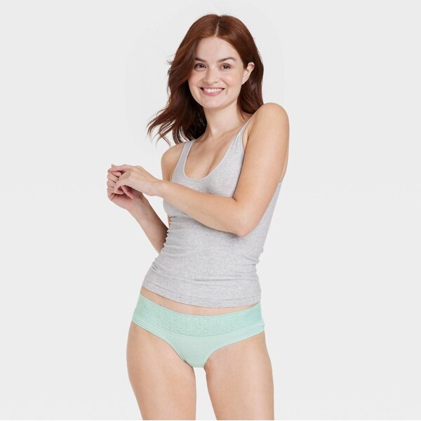 Women' Cotton Cheeky Underwear with Lace Waitband - Auden™ Ocean Spray S -  ShopStyle Panties