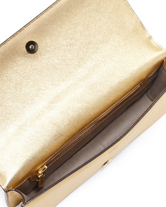 Tom Ford Jennifer Metallic Zip Clutch Bag, Golden
