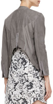Thumbnail for your product : Haute Hippie Draped Suede Zip Jacket