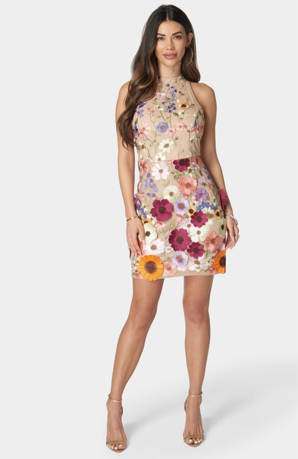 Bebe Women's Mock Neck Sleeveless Short Dress