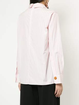 Marni striped oversized collar shirt