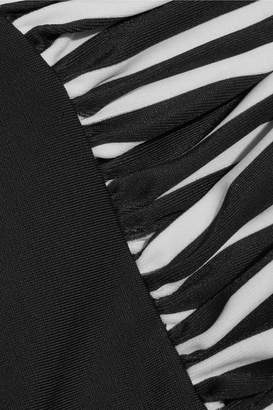 Perfect Moment - Ruched Striped Bikini - Black