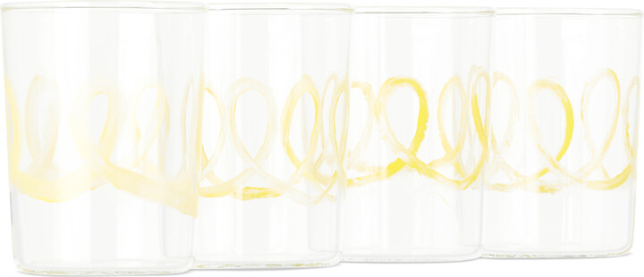 NIKO JUNE Yellow Soft Serve Drinking Glass Set, 4 pcs