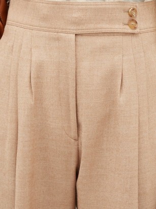 Burberry Marleigh Pleated Wool-blend Trousers - Beige
