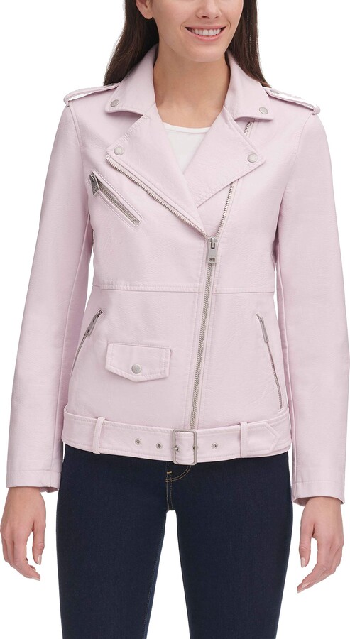 blush leather jacket