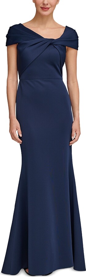 Eliza J Twist Neck Cap Sleeve Gown ShopStyle Evening Dresses