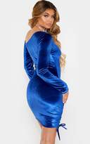 Thumbnail for your product : PrettyLittleThing Cobalt Ruched Long Sleeve Bodycon Dress