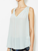 Thumbnail for your product : Rebecca Taylor Silk Studded Tank Top