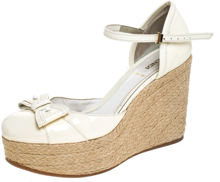 Wedges with bow ankle strap Clearance