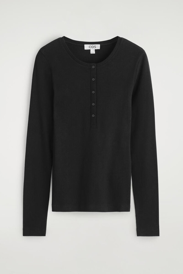 Long-Sleeved Henley Top