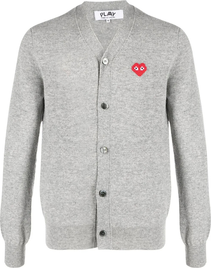 Comme des Garçons PLAY Logo-Patch Fine-Knit Cardigan