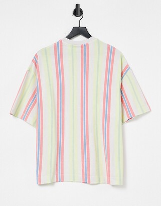 Collusion Unisex oversized t shirt with stripe in pique fabric