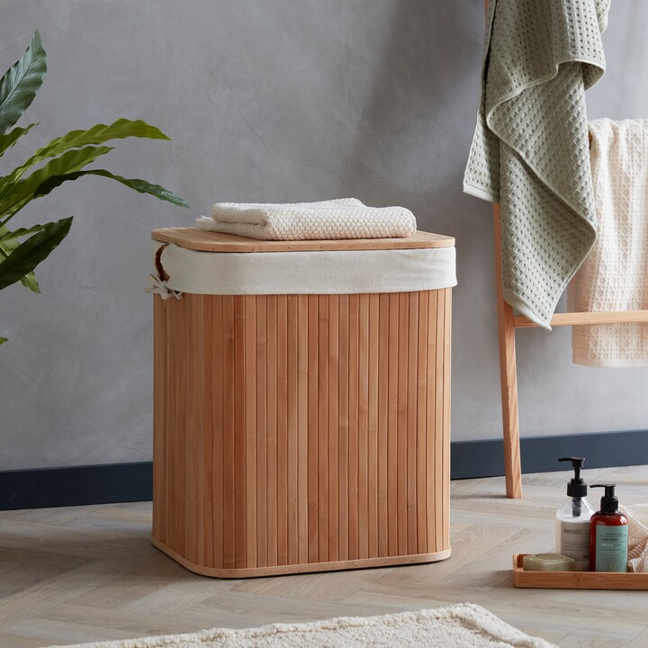 Dunelm Woodford Natural Bamboo Laundry Basket Brown ShopStyle Bath