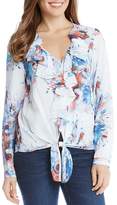 Thumbnail for your product : Karen Kane Tie-Front Ruffle Top
