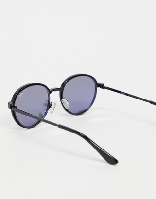 Quay I See You Clip On unisex round sunglasses in black
