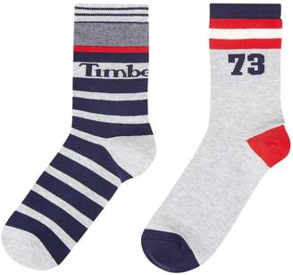 Timberland Boys Set Of Two Grey Logo Socks