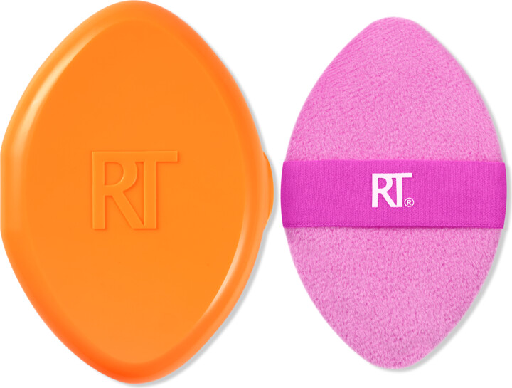 Real Techniques Miracle 2-In-1 Dual-Sided Powder Puff + Travel Case