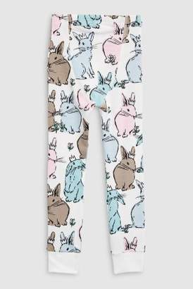 Next Girls Green/Ecru Bunny Snuggle Pyjamas Three Pack (9mths-8yrs)