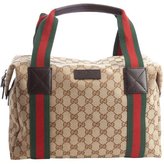 Thumbnail for your product : Gucci beige GG canvas web stripe small duffel bag