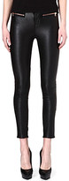 Thumbnail for your product : Karen Millen Rose gold-zipped faux-leather trousers
