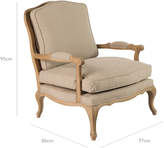 Thumbnail for your product : OKA Chantal French-Style Armchair, Oak Frame - Natural Linen