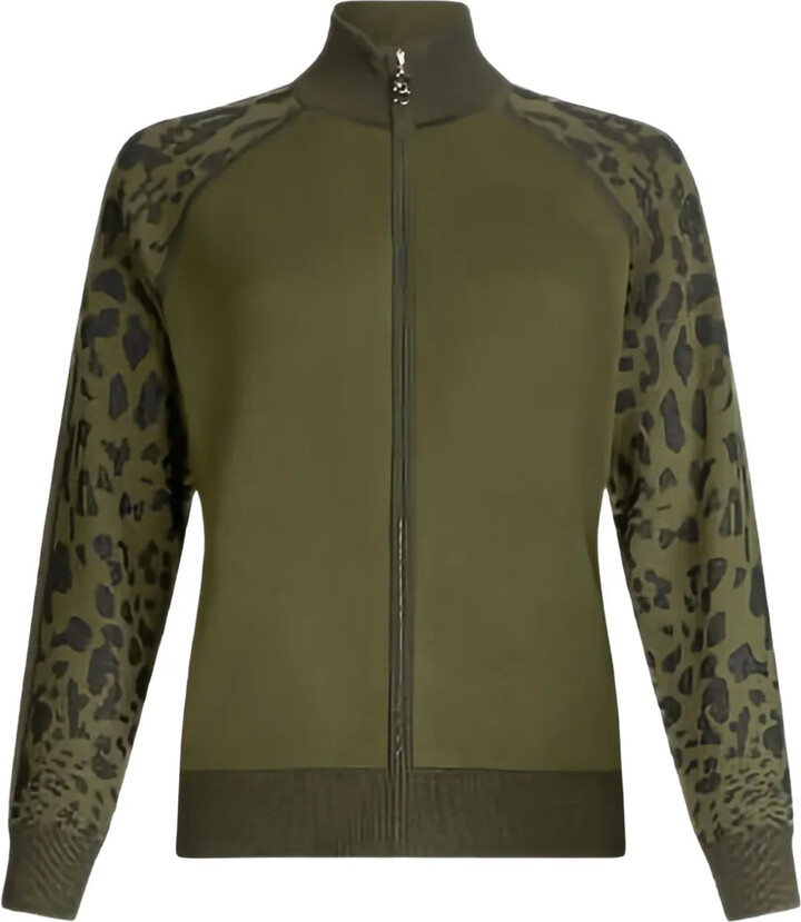 Liu Jo Leopard-Print Zip-Up Sweater
