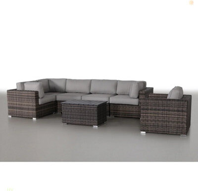 Ebern Designs Pre-Assembled 7-Piece Rattan Sectional: Easy Outdoor Living