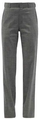 Vetements Prince Of Wales-check Wool-blend Suit Trousers - Grey