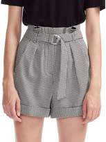 Thumbnail for your product : Maje Belted Houndstooth Shorts