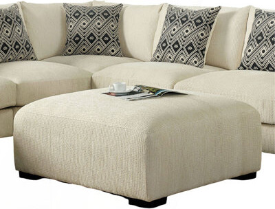 Hokku Designs Contemporary Style Square Upholstery Huge Padded Ottoman With Memory Foam Layer Modular Design And Tapered Legs(ONLY OTTOMAN)