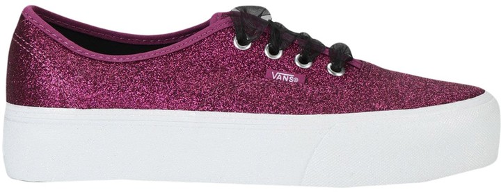 gold glitter vans womens