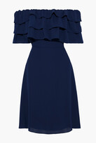 Thumbnail for your product : Mikael Aghal Off-the-shoulder Tiered Crepe Dress