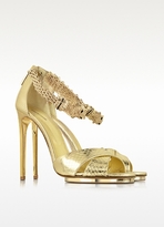 Thumbnail for your product : Roberto Cavalli Golden Panther Leather Sandal