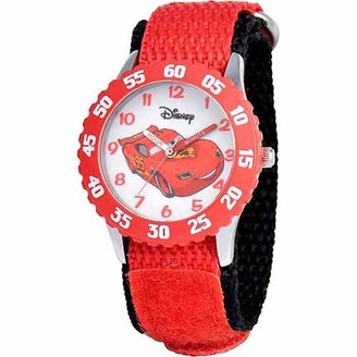 Disney Cars Lightning McQueen Boys' Stainless Steel Watch, Red Strap