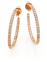 Thumbnail for your product : Roberto Coin Diamond & 18K Rose Gold Inside-Outside Hoop Earrings/1"