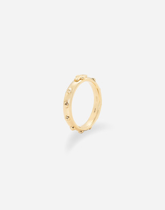 Dolce & Gabbana Love yellow gold rossary band with studs and brushed cross