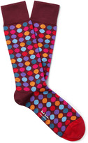 Thumbnail for your product : Paul Smith Daley Polka-Dot Stretch Cotton-Blend Jacquard Socks
